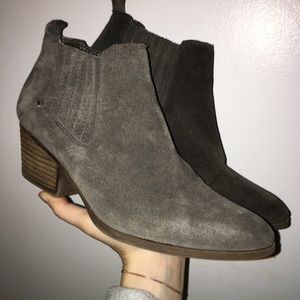 Gray Suede Booties